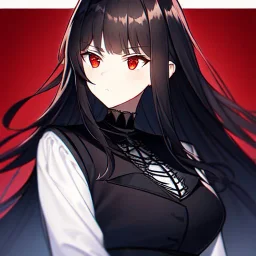 portrait anime vampire, long hair, red eyes, noble black robe, Blood, background Gothic castle, hyper detailed, intricately detailed, gothic, ambiguous lines image, flat dimensional style, flat lines, rough drawing --ar 2:3