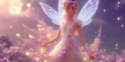 crystal subtle flower in a galactic ambiance beautiful fairy, transparent, delicate colors, in the foreground, full of details, smooth，soft light atmosphere, light effect，vaporwave colorful, concept art, smooth, extremely sharp detail, finely tuned detail, ultra high definition, 8 k, unreal engine 5, ultra sharp focus