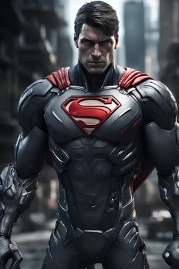 Crysis superman in nanosuit, Street, (Super nanosuit red skin cracked:1.4), hdr, (intricate details, hyperdetailed:1.16), whole body, piercing look, cinematic, intense, cinematic composition, cinematic lighting, color grading, focused, (dark background:1.1)