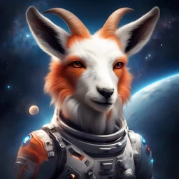 goat-fox hybrid,, in space art style