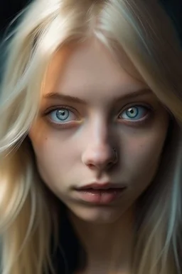 Blonde girl with different eyes