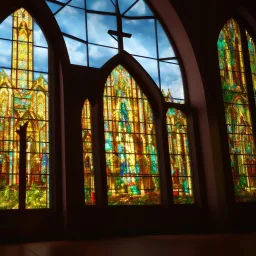 Church Stained glass, Jesus, realistic, intricate details, 8k resolution, vivid colors