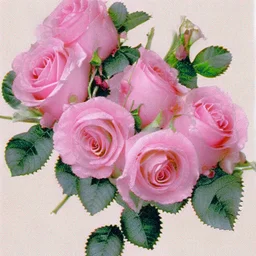 Pink roses, crisp detail, photograph