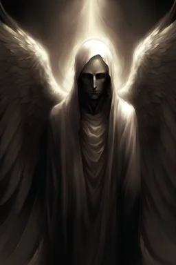 An angel with wings and no face, but his face is light