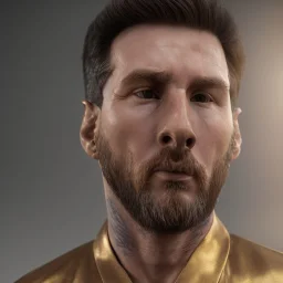 perfect face, lionel messi golden statue, 8k, render, ray tracing, highly detailed, highly realistic