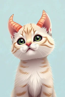 Cute cat with cartoon-style horns