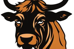 Highland cow clipart style simple stencil