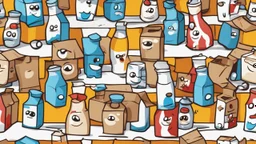 cartoon milk carton dancing