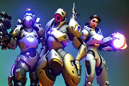 Overwatch game cool fight with all heros