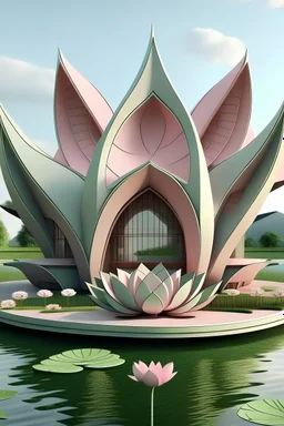تصميم معماري لمنزل على شكل وردة اللوتس