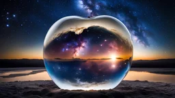 The universe inside a transparent apple, milky way, epiCPhoto