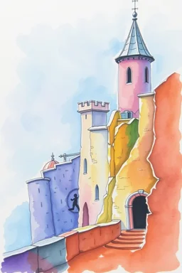 SKETCH WATERCOLOR PASTEL COLOURS - “The City of Singing Stones”