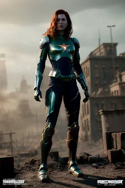 ruined city, __skimpy sci-fi armor__, __angles__, 19 year old woman, strikingly beautiful, ginger hair, titanium colour, [__starlets__|__starlets__], (pale __skincolor__ skin:1.2), __camera__ __hair__, detailed face and glowing eyes, c-cup breasts, leather choker, freckles, dynamic pose, resolved expression, __accessory__, strappy outfit, (straps:1.1), sword in right hand, (buckles, buttons, snaps, rings:1.0)halter style breastplate, detailed eyes, plump lips, fantasy theme, Model hash: ddc3021