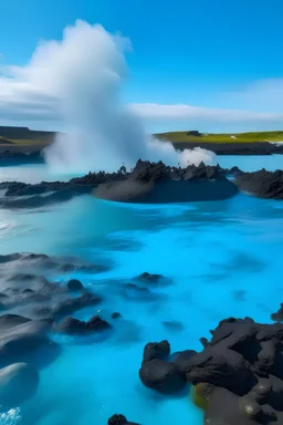 iceland blue lagoon full of lava