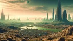 alien landscape and city