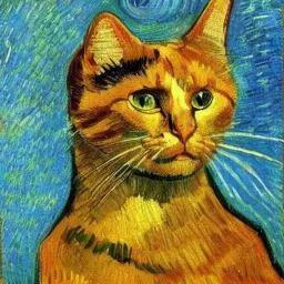 Portrait of a cat by Van Gogh