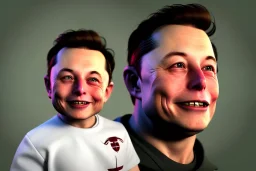 Elon musk as a Happy toddler