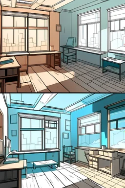 Fondos de una habitación con diferentes ángulos tipo webtoon
