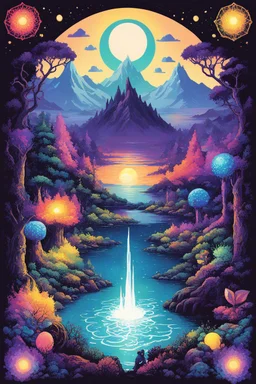 [psychedelic pixel illustration by Jannell Jaquays with Solstice colour palette] AD&D rulebook cover Fiend folio