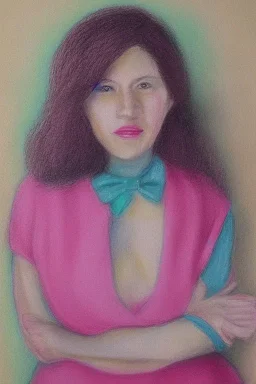 Portrait lady, full body shot, full-color medium shot, PastelAcademia