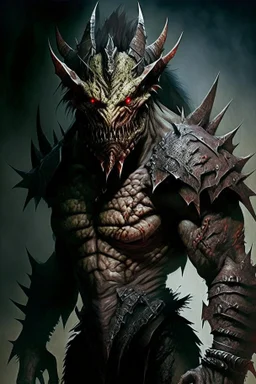 humanoid monster demon brutal beast lizard demon abomination barbarian warrior