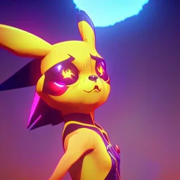 Pikachu, yoji shinkawa dreamscape, fenghua zhong, mystical colors, Golden hour, Lisa Frank fantasy