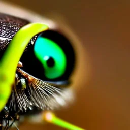 macro photo of fly's eyes with a picture of a flyswatter in each eye