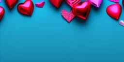 Valentines day background banner - abstract panorama background