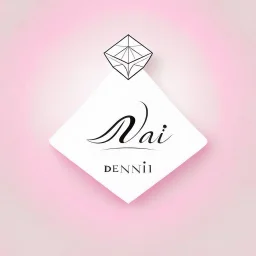 Create a logo with the name Deniz Boutique, inspired by diamond dresses, with the symbol of the dress, baby pink