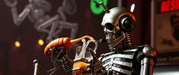 beetle juice and a leonard cohen robot
