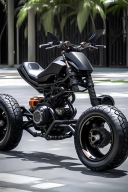 Advanced motorcycle with four wheels