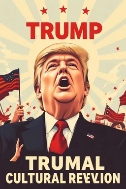 trump cultural revolution poster image in the style of shepard fairy