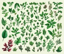 Vector plants and herb set illustration. Watercolor illustration.