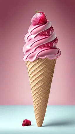 Raspberry Ice cream cone