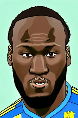 Romelu Lukaku Belgian football player ,cartoon 2d