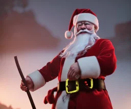 Santa Claus samurai, dramatic lighting, epic photo, volumetric lighting, detailed, photo realistic, cinematic