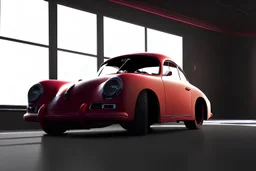 porsche 356 outlaw, garage interior background, global illumination, curvature shader, hdr, uhd, 8k, by emory motorsports