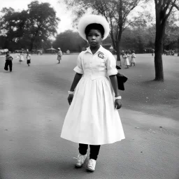 Her aunt insisted that while she was living with her going to college it was her duty to take the children to the park and play with them. Despite her protestations she also had to dress like them.