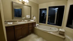 man floods bathroom in hotel room