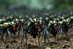 horror, hundreds of mechanical robot army ants