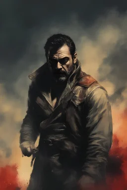 Movie Poster - Jeffrey Dean Morgan as "Negan" - The Walking Dead - in the art style of Frank Frazetta