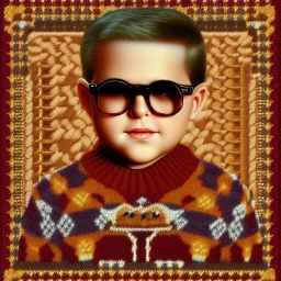 Peter billingsley chubby kid brown Tortoise-shell glasses, Holding a ((dark red soap bar)) in his hand, brown argyle sweater