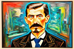 Nikola Tesla in the style of piccasso