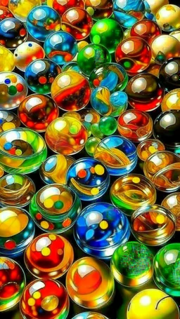 a pile of glass marbles, extremely detailed, realistic shapes, colorul, 90s nostalgia, stunning, amber, shiny, colorful, ultra detailed, perfect photo