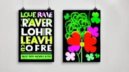 rave poster with Four-leaf clover