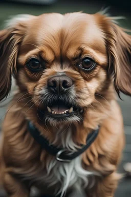 A dog becoming angry