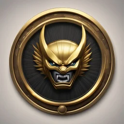 wolverine logo animated inside a golden medalion