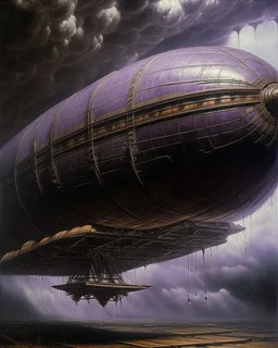 A violet airship in a thunderstorm designed in ancient Egyptian hieroglyphics painted by Michelangelo di Lodovico Buonarroti Simoni