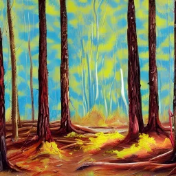 Wilderness survival forest, painting style