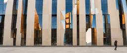 The museum's exterior facade is made of modern mirrors